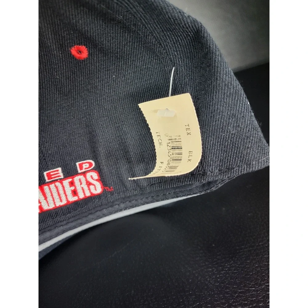 Vintage 1990's Texas Tech Red Raiders Hat Cap Fitted 7 1/2 Black Zephyr Graf-X